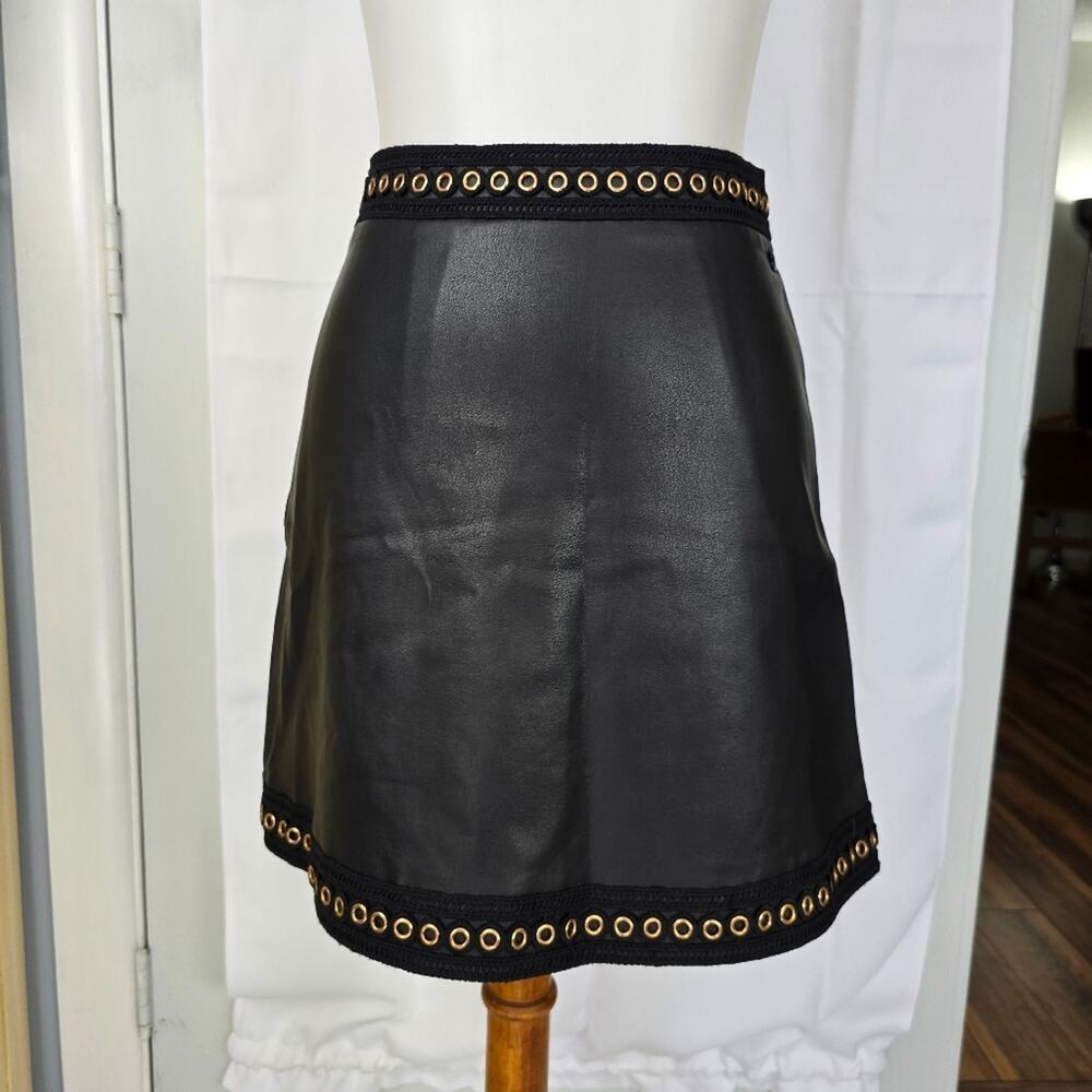 Black Riveted Faux Leather Skirt Nikkie Halloween Cosplay NWT Size XS